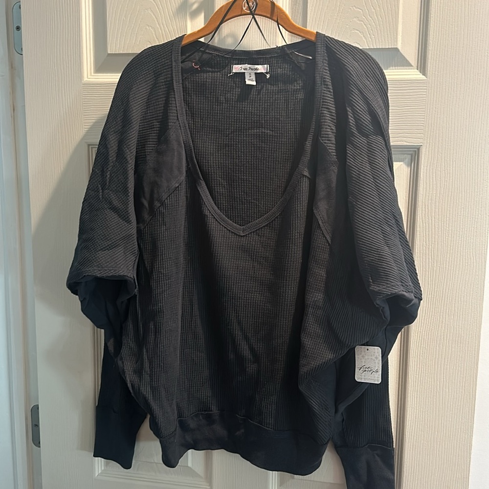 NWT Free People Santa Clara Top Black in Small - Picture 3 of 5